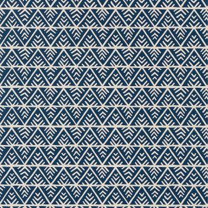 Jules Navy on Flax AT78704 by Anna French Designer Wallpaper