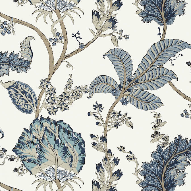 Kalamkari Vine Blue and White AT78738 by Anna French Wallpaper Anna French Wallpaper Kalamkari Vine Blue and White AT78738Wallpaper Palampore Non Woven Wallpaper UNITED KINGDOM </p><p>Repeat: V: 24 27 - Fabric Carolina -