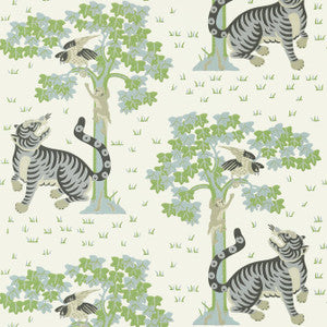 Kahna Cream and Robin's Egg AT78781 by Anna French Designer Wallpaper
