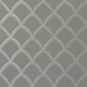 Burmese Metallic Silver on Charcoal AT7910 by Anna French Designer Wallpaper