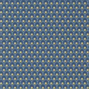 Spencer Metallic Gold on Navy AT79156 by Anna French Designer Wallpaper