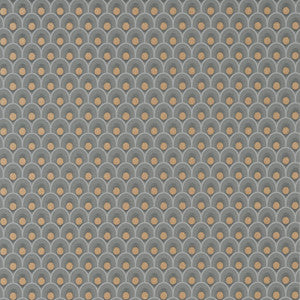 Spencer Metallic Copper on Charcoal AT79157 by Anna French Designer Wallpaper