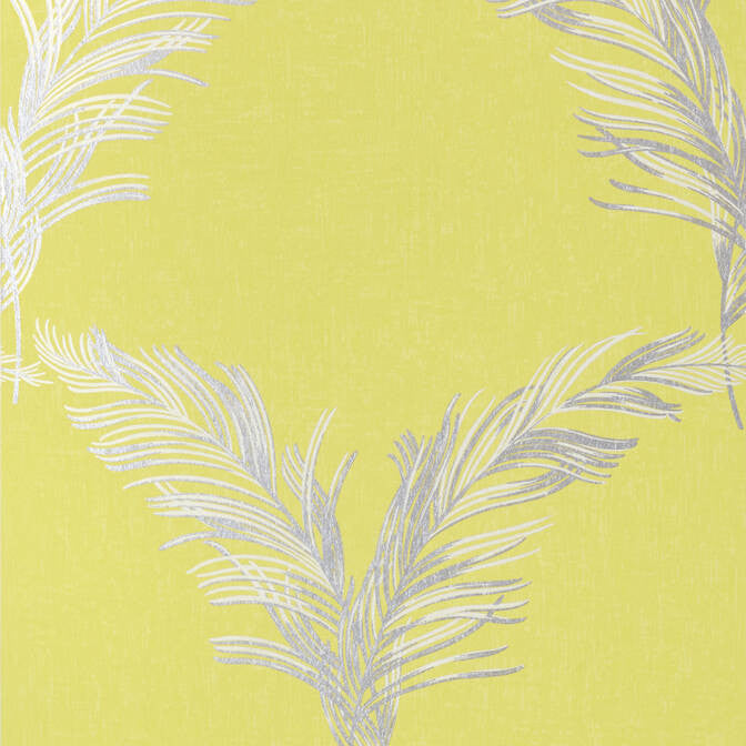 Plumes Metallic Silver on Citron AT7925 by Anna French Wallpaper Anna French Wallpaper Plumes Metallic Silver on Citron AT7925Wallpaper Watermark Non Woven Wallpaper UNITED KINGDOM </p><p>Repeat: V: 25.25 20.5 - Fabric Carolina -