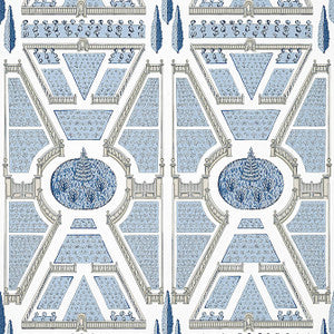 Aerial Garden Blue AT9600 by Anna French Designer Wallpaper