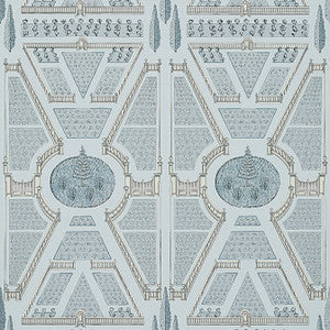 Aerial Garden Spa Blue AT9601 by Anna French Designer Wallpaper