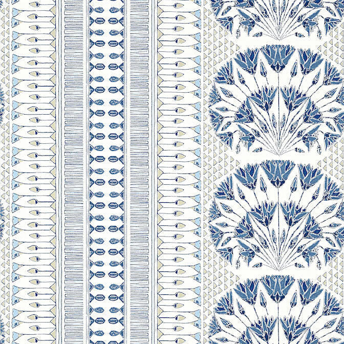 Cairo Blue and White AT9624 by Anna French Wallpaper Anna French Wallpaper Cairo Blue and White AT9624Wallpaper Savoy Non Woven Wallpaper UNITED KINGDOM </p><p>Repeat: V: 9 27 - Fabric Carolina -