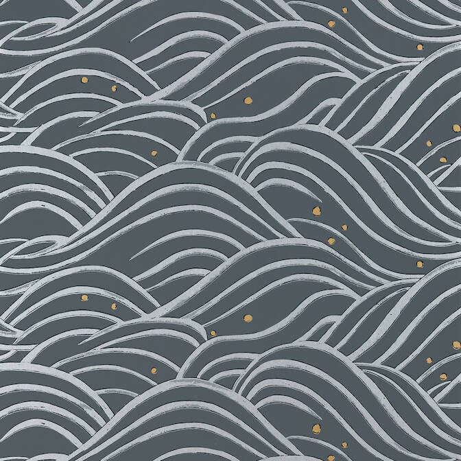 Waves Charcoal AT9876 by Anna French Wallpaper Anna French Wallpaper Waves Charcoal AT9876Wallpaper Nara Wallpaper UNITED STATES </p><p>Repeat: V: 12.75 27 - Fabric Carolina -