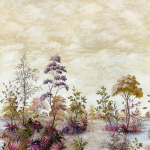 Cumbria Mural Eggplant on Pearl ATM16153 by Thibaut Designer Wallpaper