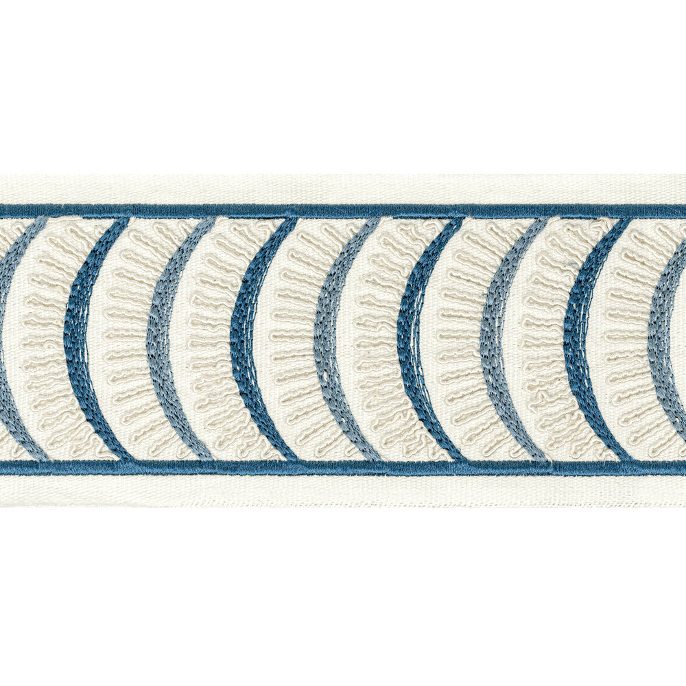 Aura Tape 1 Denim by Stout Trim Stout Trim Aura Tape 1 DenimTrim STITCHED UP TRIM INDIA </p><p>Repeat: H: 4.000, V: 1.875 4 in - Fabric Carolina -