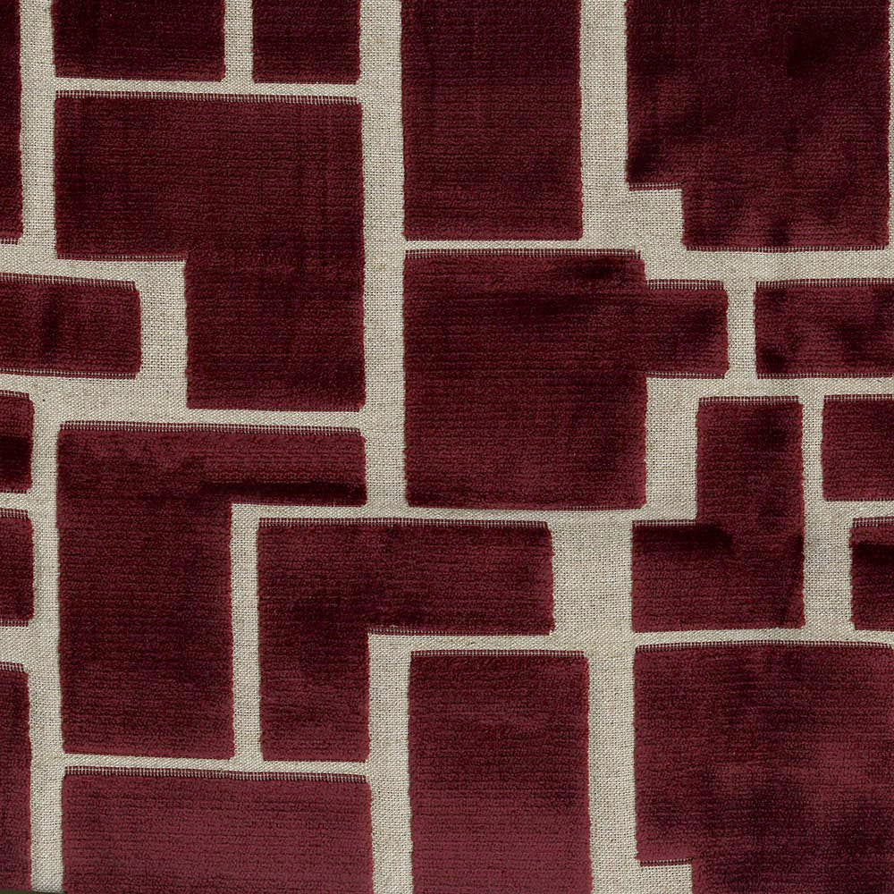 Radiate 17 Wine by ABBEYSHEA Designer Fabric 21% Polyester, 10% Linen, 69% Rayon China 130,000 Double Rubs (Wyzenbeek) </p><p>Repeat: Horizontal: 8.27" (21 cm) Up the Roll and Vertical: 13.78" (35 cm) Across the Roll 56" (142 cm) - Swanky Fabrics -