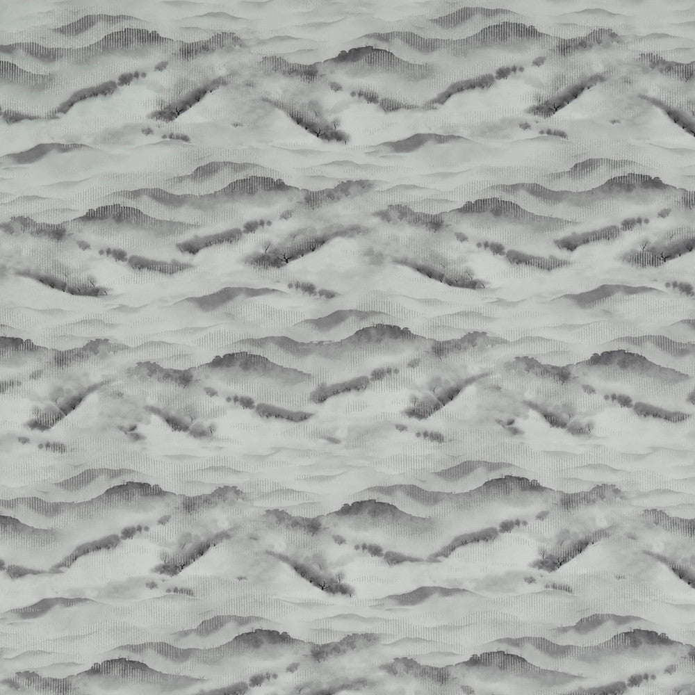 Autumn 4 Pewter by Marcus William Designer Fabric KAI/MARCUS WILLIAM HEATHLAND 45%POL 30%SVI 17%COT 8%LRX INDIA Horizontal: 27.500 and Vertical: 33.000 55 in - Swanky Fabrics -