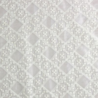 Broderies Villers Sheer Ivory AU25800003 by Old World Weavers Designer Fabric 100% SILK FRANCE LIGHT DUTY Horizontal: 4.25" and Vertical: 4.25" 55 - Swanky Fabrics -