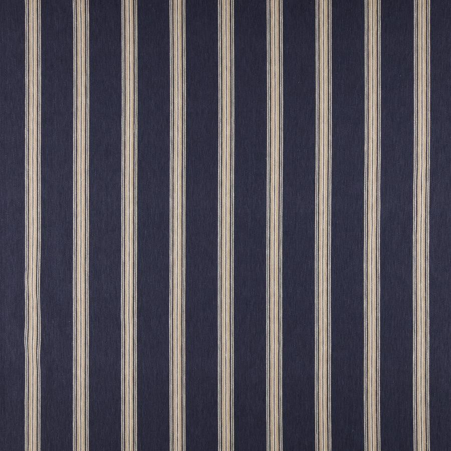 Ashford # 605 Navy by Maxwell Designer Fabric Stripes & Checks Iii 63% COTTON
37% POLYESTER INDIA H-3.9" 56" - Swanky Fabrics -