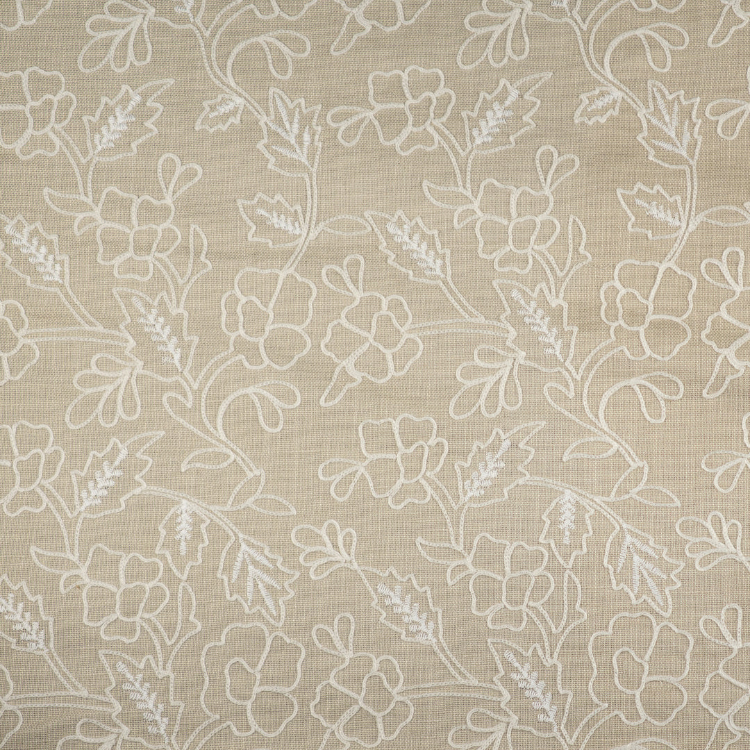 Asbury # 409 Tea by Maxwell Designer Fabric Color Theory-Vol. X Driftwood 100% COTTON EMB.-100% POLYESTER INDIA V-9" H-7.7" W: 54" EMB: 52.8" - Swanky Fabrics -
