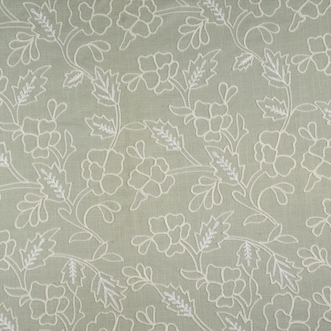 Asbury # 612 Surf by Maxwell Designer Fabric Color Theory-Vol. X Juniper 100% COTTON EMB.-100% POLYESTER INDIA V-9" H-7.7" W: 54" EMB: 52.8" - Swanky Fabrics -