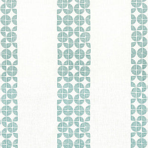 Fairmont Stripe Embroidery Teal AW23129 by Anna French Designer Fabric