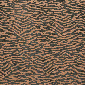 Tadoba Velvet Charcoal on Caramel AW24524 by Anna French Designer Fabric