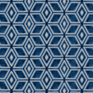 Jardin Maze Velvet Navy AW72986 by Anna French Designer Fabric