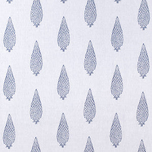 Manor Embroidery Navy on White AW73005 by Anna French Designer Fabric