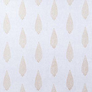 Manor Embroidery Gold on White AW73009 by Anna French Designer Fabric