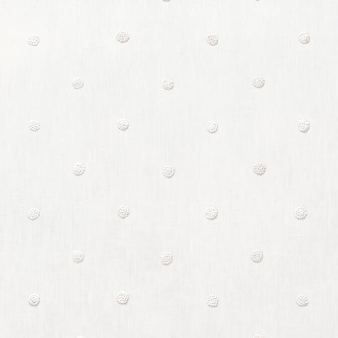 French Knot Embroidery White AW73010 by Anna French Fabric Anna French Fabric French Knot Embroidery White AW73010Fabric Meridian 100% Lin Ground/ EMB: 100% Cot INDIA </p><p>Repeat: V: 4.5 50 - Fabric Carolina -