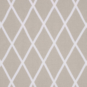 Tarascon Trellis Applique White on Natural AW78709 by Anna French Designer Fabric
