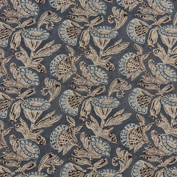 Azora Indigo by Magnolia Designer Fabric - 50 Cotton, 35 Viscose, 15 Linen India 80000 Horizontal: 13.75 and Vertical: 14.3 54 - Swanky Fabrics -