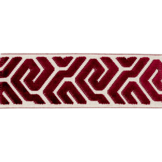 Agos - Crimson by Europatex Designer Fabric Agos 100% Polyester China See Sample Horizontal: N/A and Vertical: N/A 3.50 inches  - Swanky Fabrics -