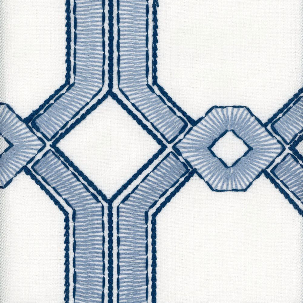 Avignon Delft by Heritage Designer Fabric - 100% Polyester USA or Imported Horizontal: 6.75" and Vertical: 53.5" - Swanky Fabrics -
