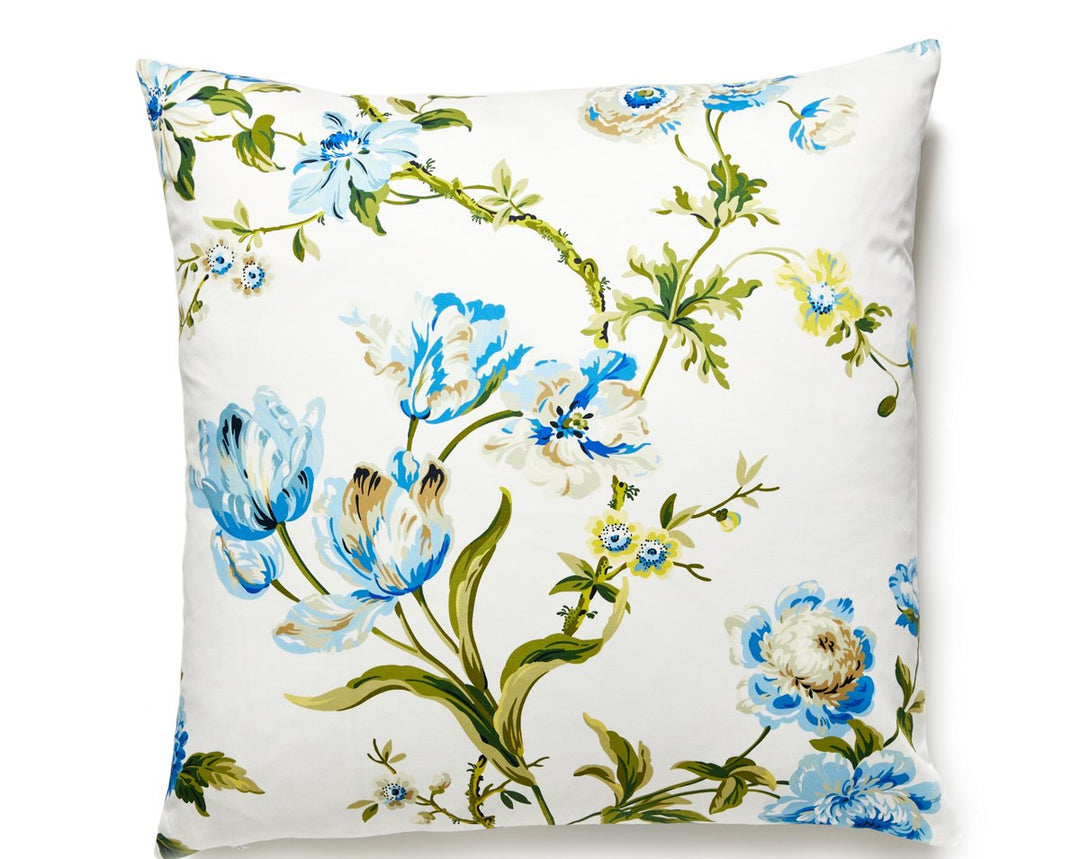 Botanical Garden Pillow 22 X 22 - Porcelain Blue B0SDDK35060003 by Scalamandre Designer Pillow