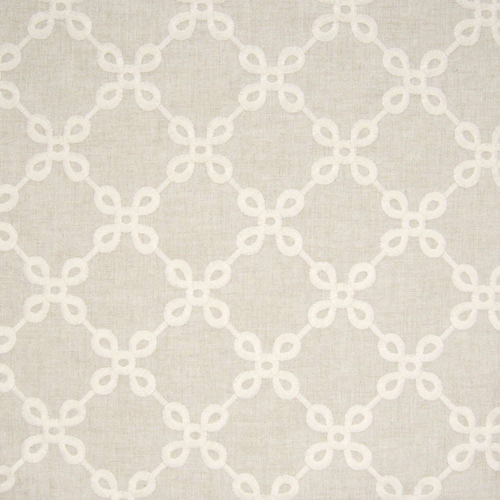 B8024 Sand by Greenhouse Designer Fabric 70% Polyester, 30% Linen With 100% Rayon Embroidery India 6,000 double rubs </p><p>Repeat: 4.625" H, 4.5" V 51.5" - Swanky Fabrics -