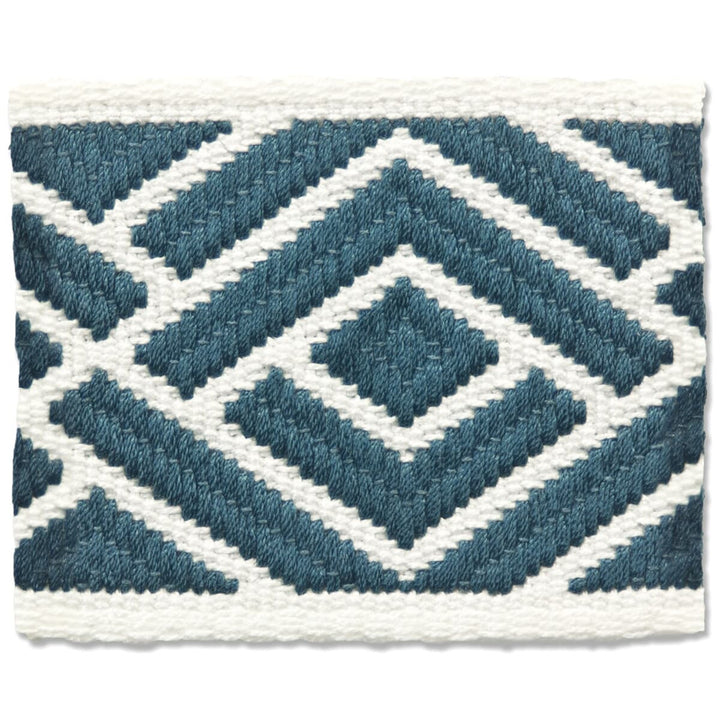 Bacall 5 Denim by Stout Designer Trim NEW WORLD TAPES & BORDERS 100%SVI FRANCE </p><p>Repeat: 0 3 in - Swanky Fabrics -