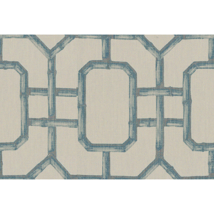 Bambu Fret Ciel by Kravet Couture Designer Fabric JAN SHOWERS GLAMOROUS LINEN - 100% China MEDIUM Horizontal: 27 and Vertical: 36 54.5 - Swanky Fabrics -