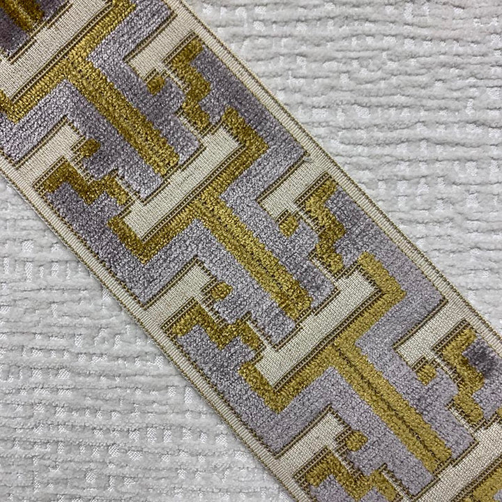 Banks Tape Slate by Magnolia Designer Trim - 31Poly/58Ray/11Lin China Horizontal: and Vertical: 3.5 - Swanky Fabrics -