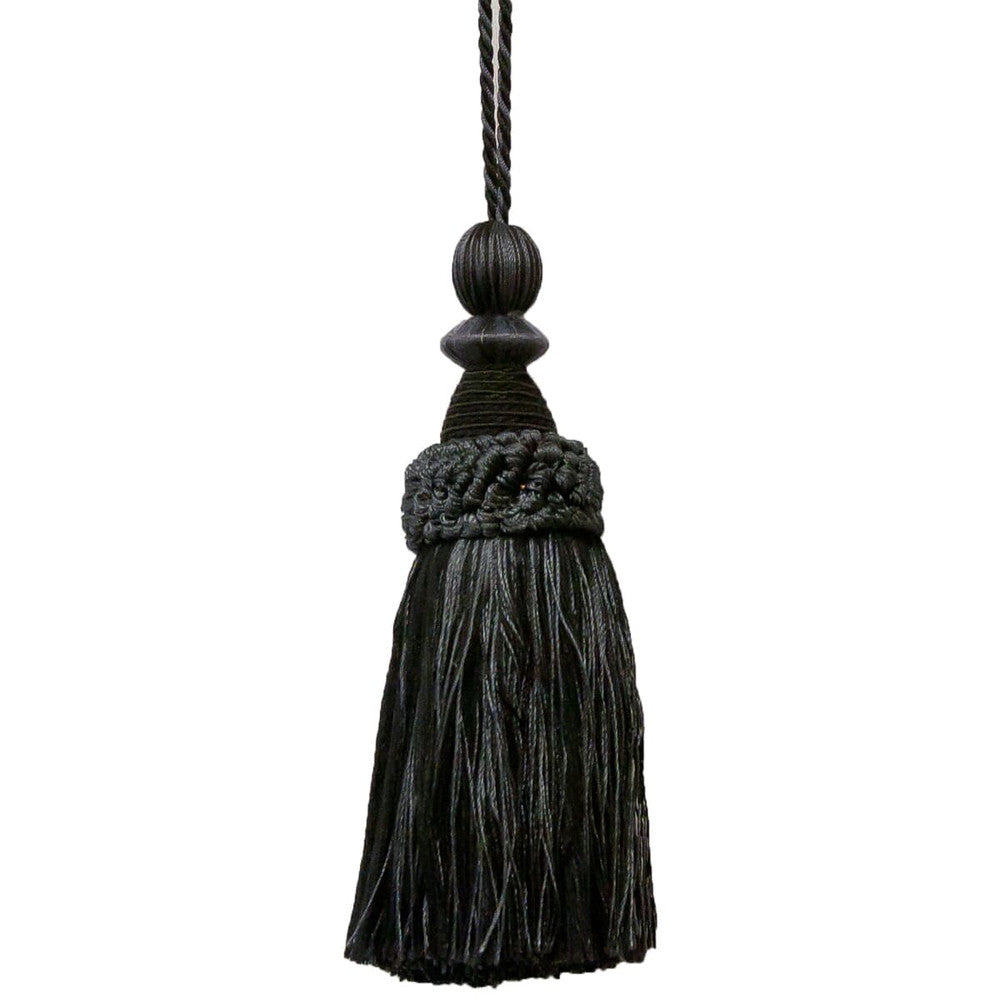 Battersea 9 Ebony by Stout Designer Trim Art Of Design Trim-2 Tassel Fringe 100% Spun Viscose CHINA Horizontal: 0 and Vertical: 0 5.5 in - Swanky Fabrics -