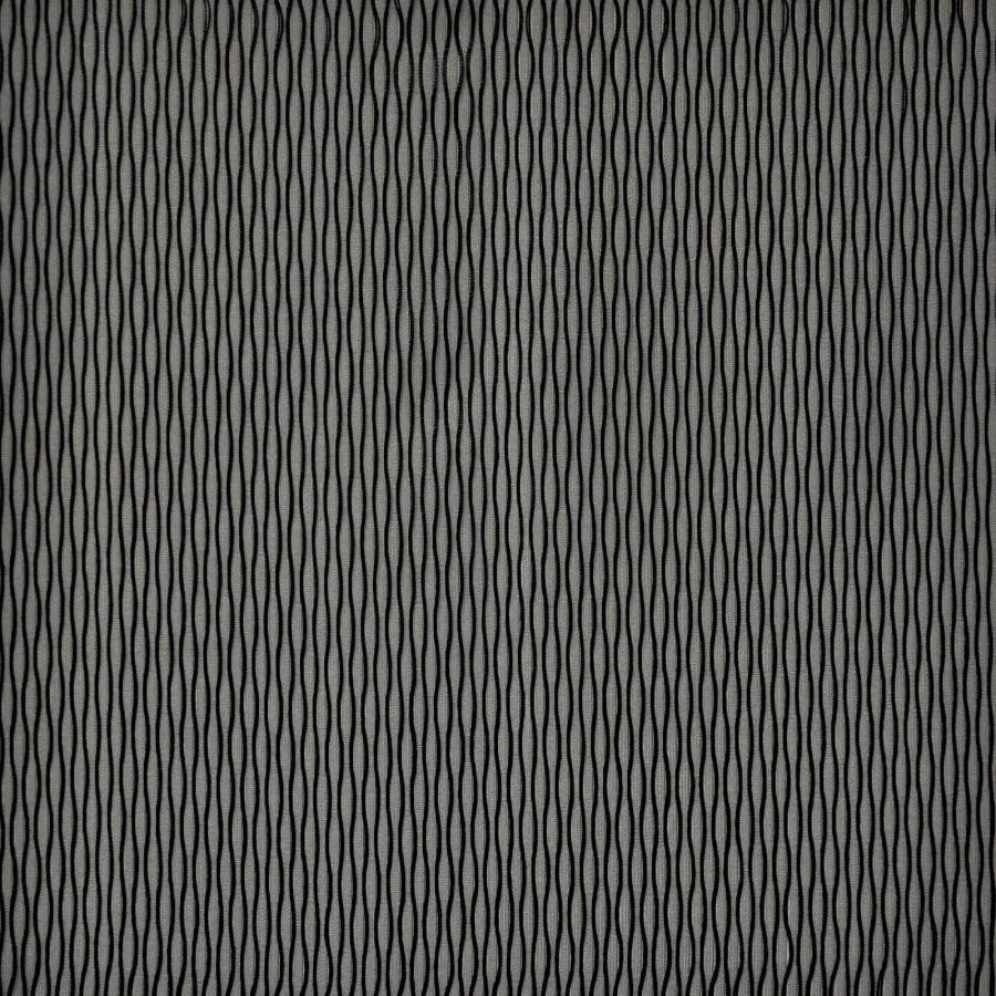 Biba # 114 Noir by Maxwell Designer Fabric Sheer Style 100% POLYESTER TURKEY V-1.25"H-0.4" 118" - Swanky Fabrics -