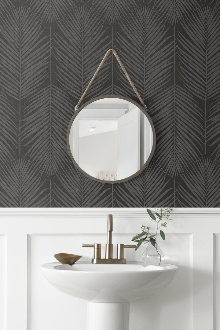 Persei Palm Midnight Galaxy BD50020 by Seabrook Designs Designer Wallpaper
