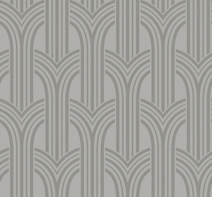 Déco Arches Nickel BD50410 by Seabrook Designs Designer Wallpaper
