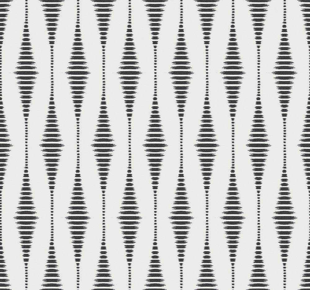 Diamond Stripe Black Satin & Pearl BD50610 by Seabrook Designs Designer Wallpaper