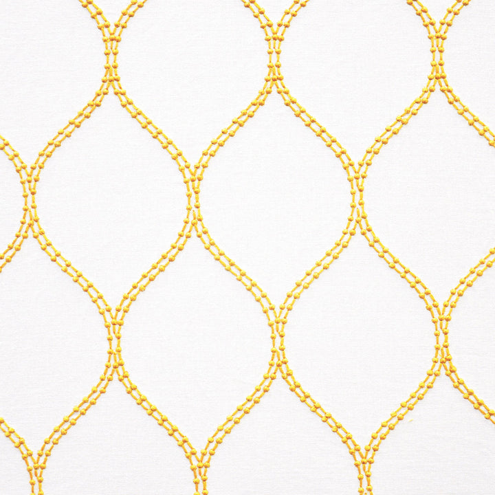 Balcony # 309 Marigold by Maxwell Designer Fabric COLOR THEORY-VOL.V SORBET 77% COTTON/23% POLYESTER INDIA See sample </p><p>Repeat: Horizontal: 4.3" and Vertical: 7.25" 54"EMB.52" - Swanky Fabrics -