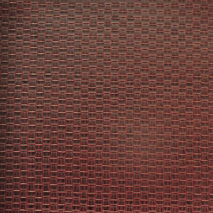 Basketry # 724 Black Cherry by Maxwell Designer Fabric Easy Rider Viii FACE: 100% PVC KOREA V-0.75" H-0.75" 54" - Swanky Fabrics -