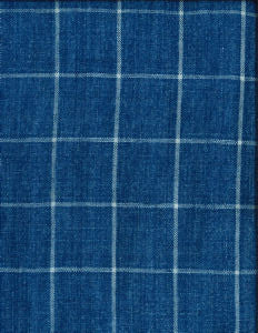 Bendel Cobalt 414 by Norbar Designer Fabric LINCHEX 100% LINEN INDIA 2"V 2"H 54" - Swanky Fabrics -