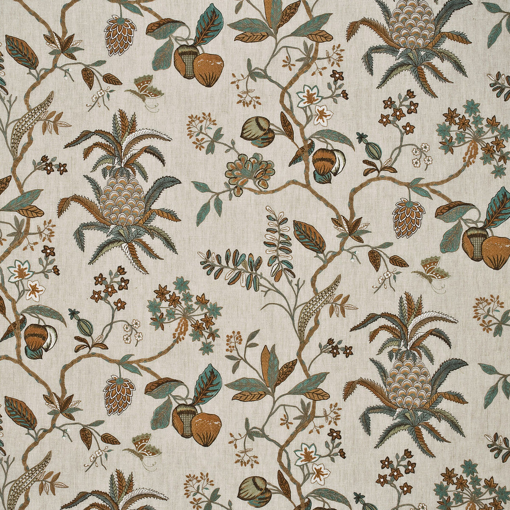 Exotic Pineapple Linen Sage/Dove by G P & J Baker Designer Fabric OLEANDER COLLECTION LINEN - 54%;VISCOSE - 46% India - Horizontal: 51.22 and Vertical: 29.944 51.22 - Swanky Fabrics -
