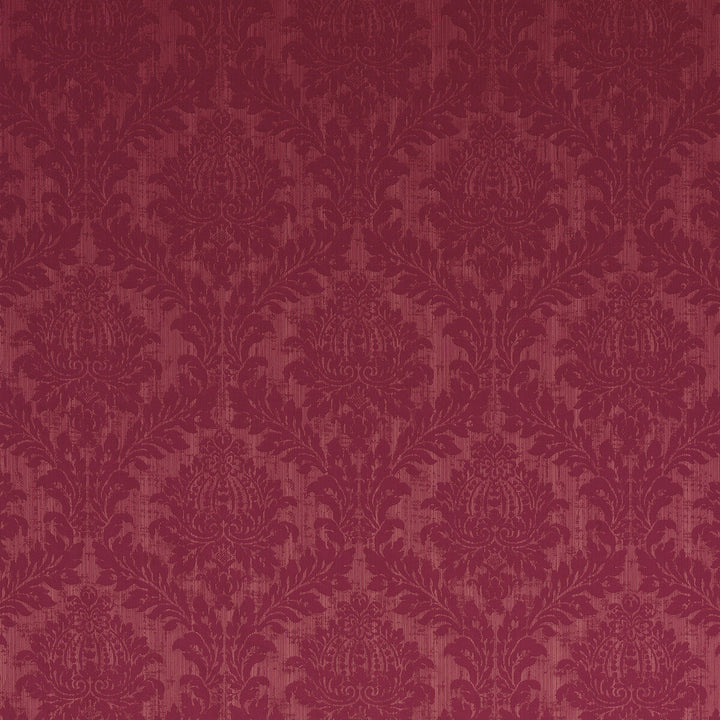 Lydford Damask Ruby by G P & J Baker Designer Fabric SIMPLY DAMASK COTTON - 100% Italy MEDIUM Horizontal: 13.79 and Vertical: 16.154 53.978 - Swanky Fabrics -