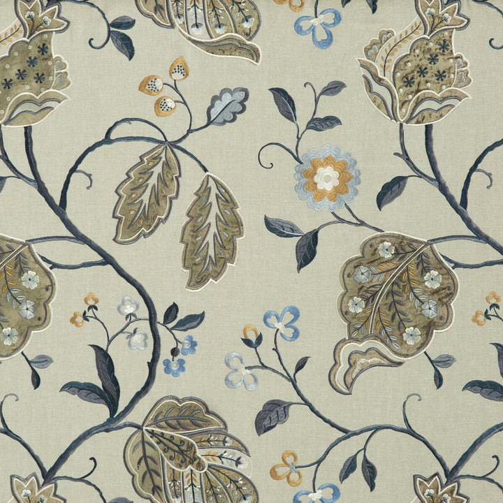 Calthorpe Indigo by G P & J Baker Designer Fabric LANGDALE LINEN - 65%;VISCOSE - 35% India Horizontal: 25.216 and Vertical: 29.944 50.432 - Swanky Fabrics -