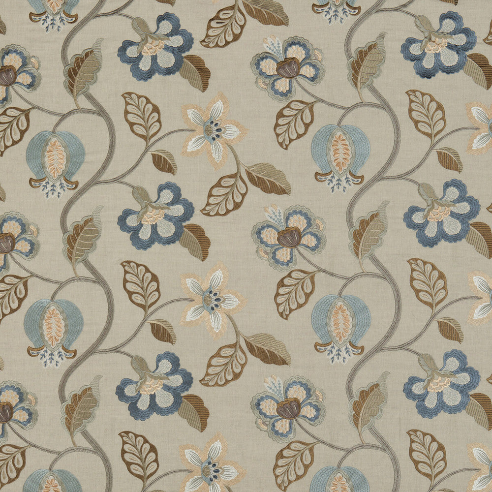 Elvaston Indigo by G P & J Baker Designer Fabric LANGDALE LINEN - 35%;VISCOSE - 35%;COTTON - 30% India Horizontal: 25.216 and Vertical: 14.972 50.432 - Swanky Fabrics -