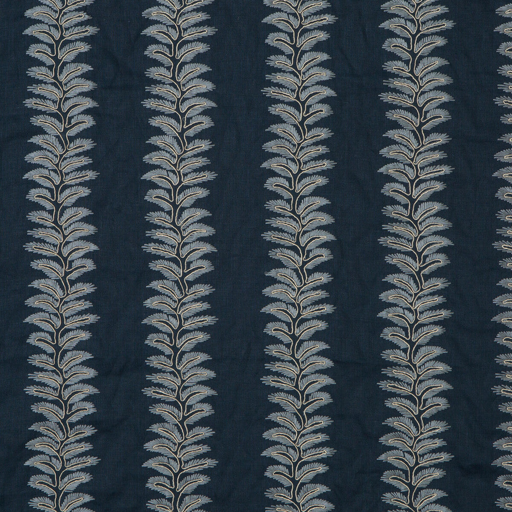 Bradbourne Indigo by G P & J Baker Designer Fabric LANGDALE LINEN - 64%;POLYESTER - 30%;VISCOSE - 6% India MEDIUM Horizontal: 5.91 and Vertical: 7.88 49.25 - Swanky Fabrics -