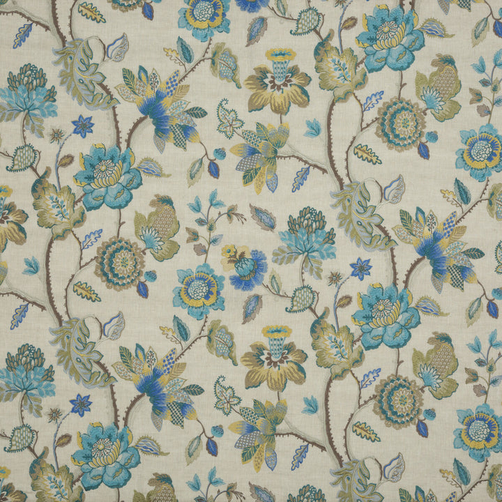 Dryden Teal/Gilt by G P & J Baker Fabric G P & J Baker Fabric Dryden Teal/GiltFabric COSMOPOLITAN LINEN - 54%;RAYON - 46% India </p><p>Repeat: H: 51.22, V: 26.004 51.22 - Fabric Carolina -