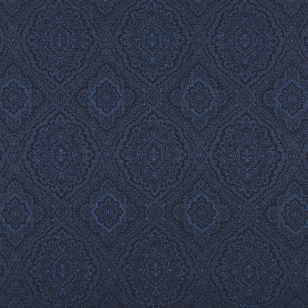 Edessa Indigo by G P & J Baker Designer Fabric EAST TO WEST COTTON - 50%;POLYESTER - 32%;VISCOSE - 18% Italy - Horizontal: 13.593 and Vertical: 16.942 54.372 - Swanky Fabrics -