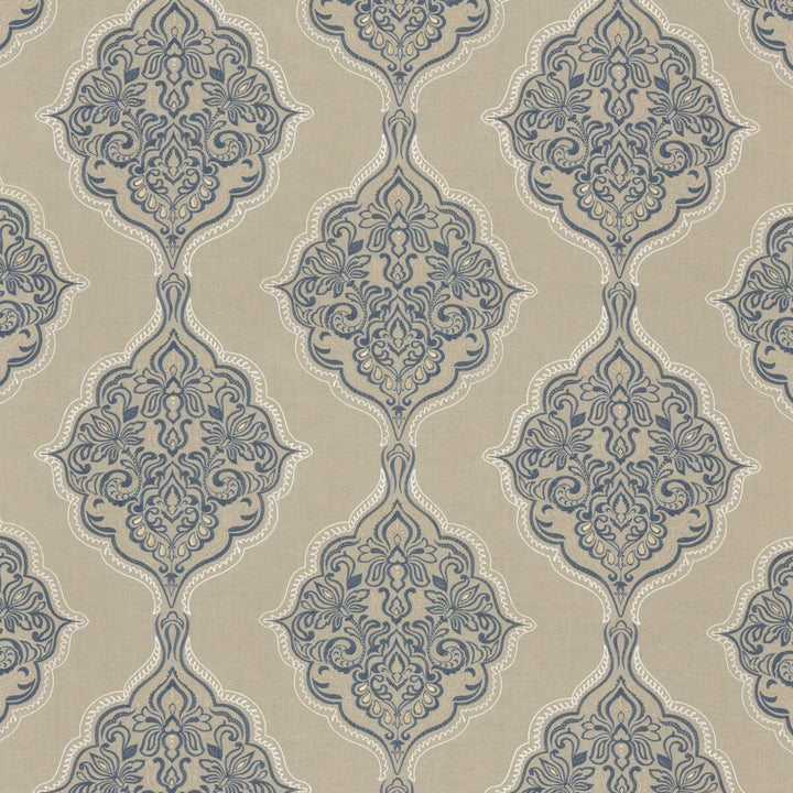 Montacute Indigo by G P & J Baker Designer Fabric KESWICK EMBROIDERIES LINEN - 74%;POLYESTER - 20%;RAYON - 6% India Horizontal: 26.004 and Vertical: 19.7 52.008 - Swanky Fabrics -